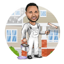 Завантажте зображення в засіб перегляду галереї, House Painter Logo / house decorator logo